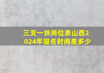 三支一扶岗位表山西2024年报名时间是多少