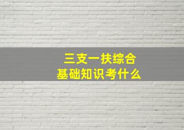 三支一扶综合基础知识考什么