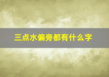 三点水偏旁都有什么字