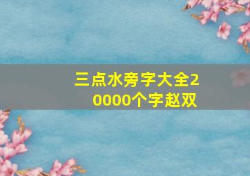 三点水旁字大全20000个字赵双