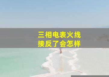 三相电表火线接反了会怎样