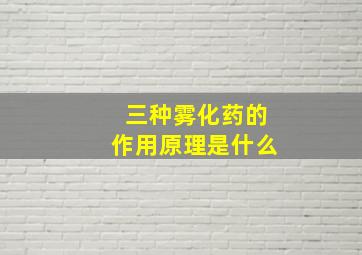 三种雾化药的作用原理是什么