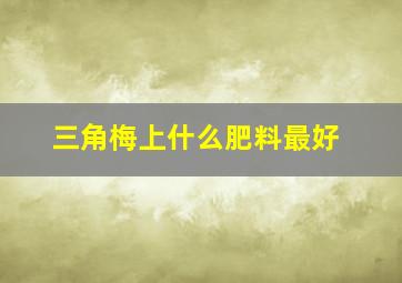 三角梅上什么肥料最好