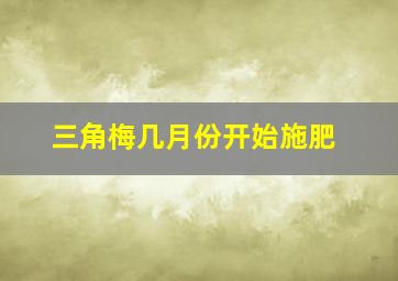 三角梅几月份开始施肥