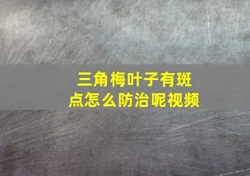 三角梅叶子有斑点怎么防治呢视频