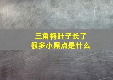 三角梅叶子长了很多小黑点是什么