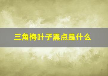 三角梅叶子黑点是什么