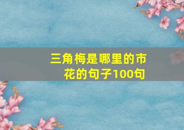 三角梅是哪里的市花的句子100句