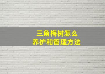 三角梅树怎么养护和管理方法