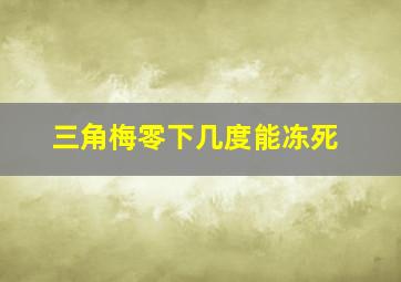 三角梅零下几度能冻死