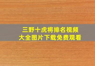 三野十虎将排名视频大全图片下载免费观看