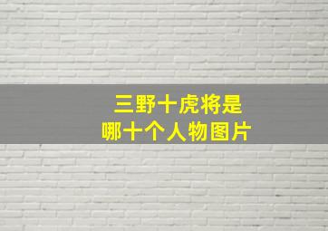 三野十虎将是哪十个人物图片