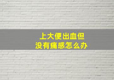 上大便出血但没有痛感怎么办