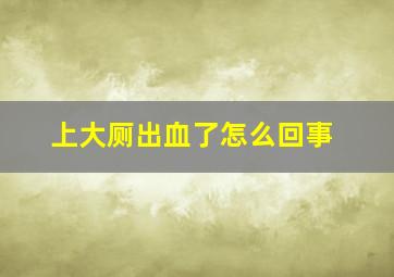 上大厕出血了怎么回事