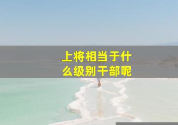 上将相当于什么级别干部呢