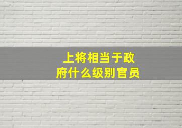 上将相当于政府什么级别官员