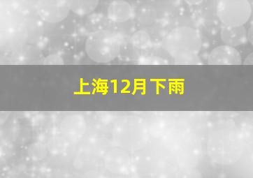 上海12月下雨