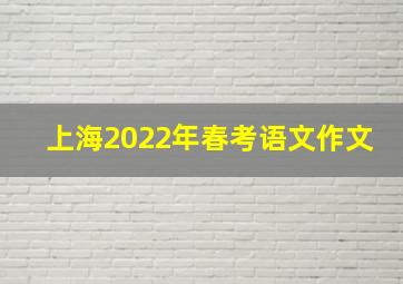 上海2022年春考语文作文