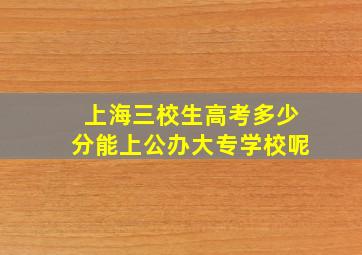 上海三校生高考多少分能上公办大专学校呢