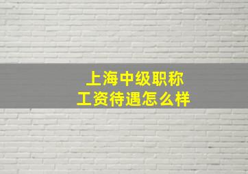 上海中级职称工资待遇怎么样