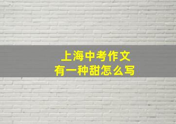 上海中考作文有一种甜怎么写