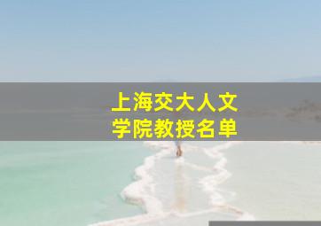 上海交大人文学院教授名单