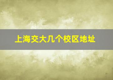 上海交大几个校区地址