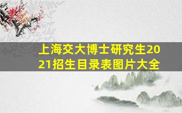 上海交大博士研究生2021招生目录表图片大全