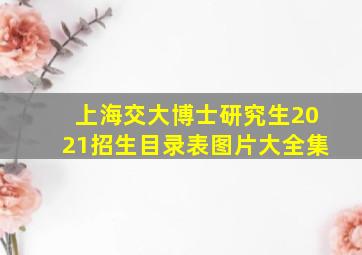 上海交大博士研究生2021招生目录表图片大全集