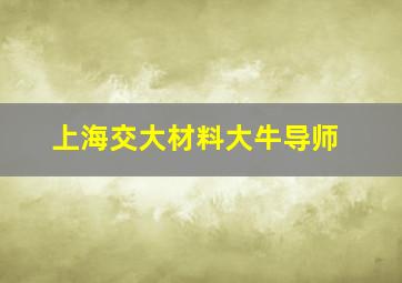 上海交大材料大牛导师