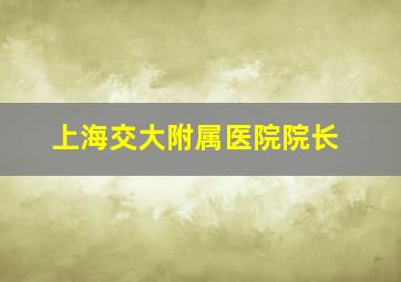 上海交大附属医院院长