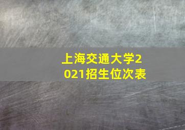 上海交通大学2021招生位次表