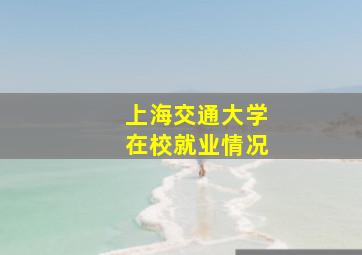 上海交通大学在校就业情况