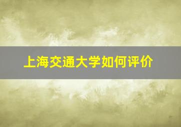 上海交通大学如何评价