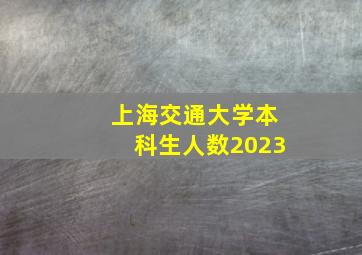 上海交通大学本科生人数2023