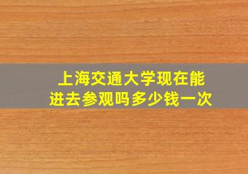 上海交通大学现在能进去参观吗多少钱一次