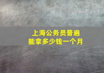 上海公务员普遍能拿多少钱一个月