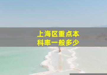 上海区重点本科率一般多少