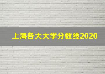 上海各大大学分数线2020