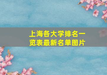 上海各大学排名一览表最新名单图片