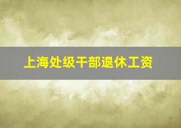 上海处级干部退休工资