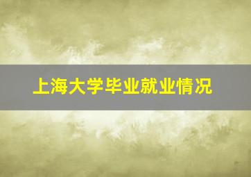 上海大学毕业就业情况