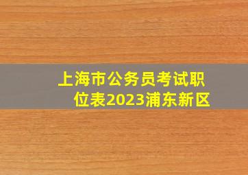 上海市公务员考试职位表2023浦东新区