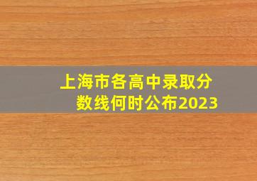 上海市各高中录取分数线何时公布2023