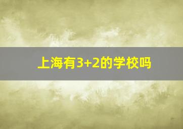 上海有3+2的学校吗