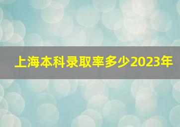 上海本科录取率多少2023年