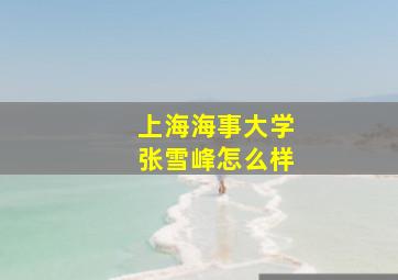 上海海事大学张雪峰怎么样