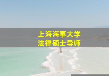 上海海事大学法律硕士导师