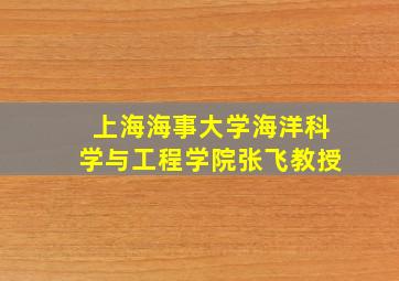 上海海事大学海洋科学与工程学院张飞教授