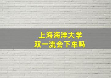 上海海洋大学双一流会下车吗